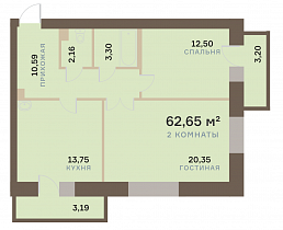 2-комнатная квартира 62,65 м2 ЖК «Александровский»